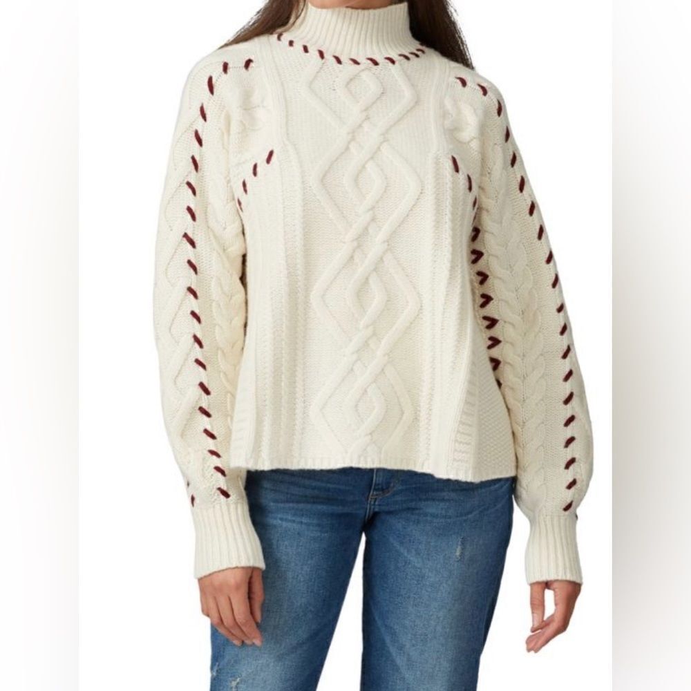 Ba&Sh Eba Cable Knit Wool Blend Sweater Size M